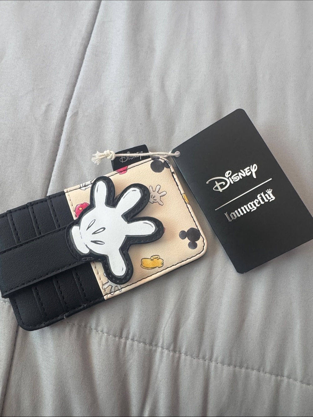 Loungefly Kids Black & Cream Mickey Glove Cardholder